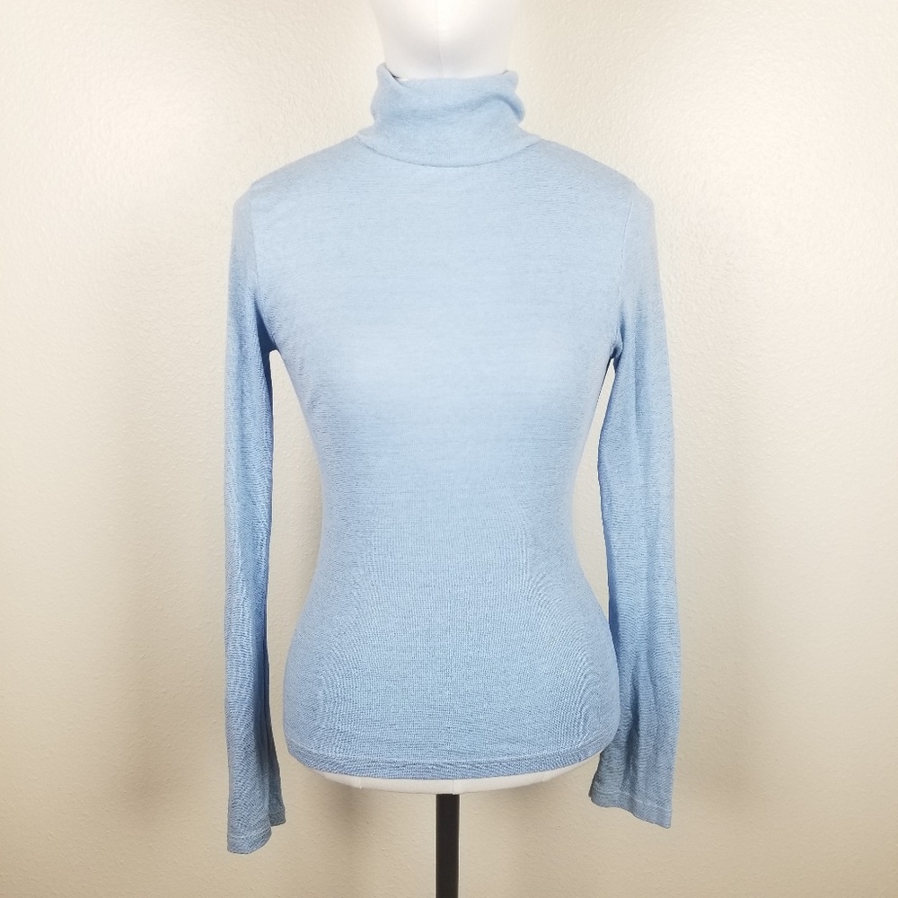 Michael Stars Blue Turtleneck Long Sleeve One Size